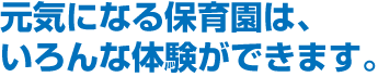 元気になる保育園は…